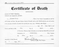 Rebecca Ann COGAR Death Certificate